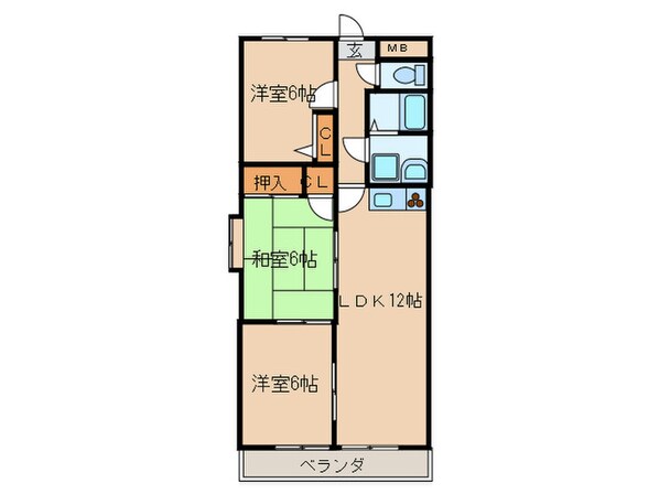 リバ－パ－ク植田東の物件間取画像